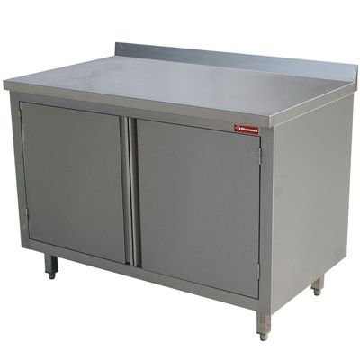 Table on neutral cupboard, hinged doors