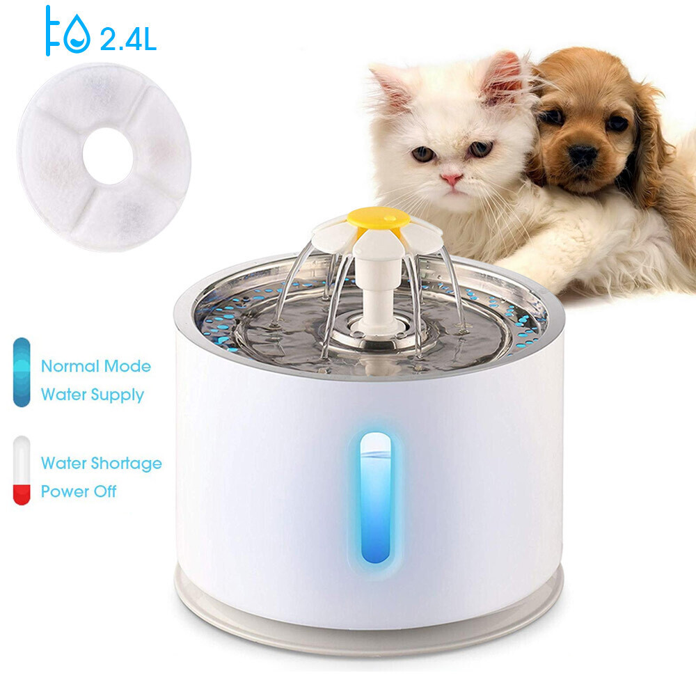 2.4L Automatic  Cat Water Fountain With LED  Lighting