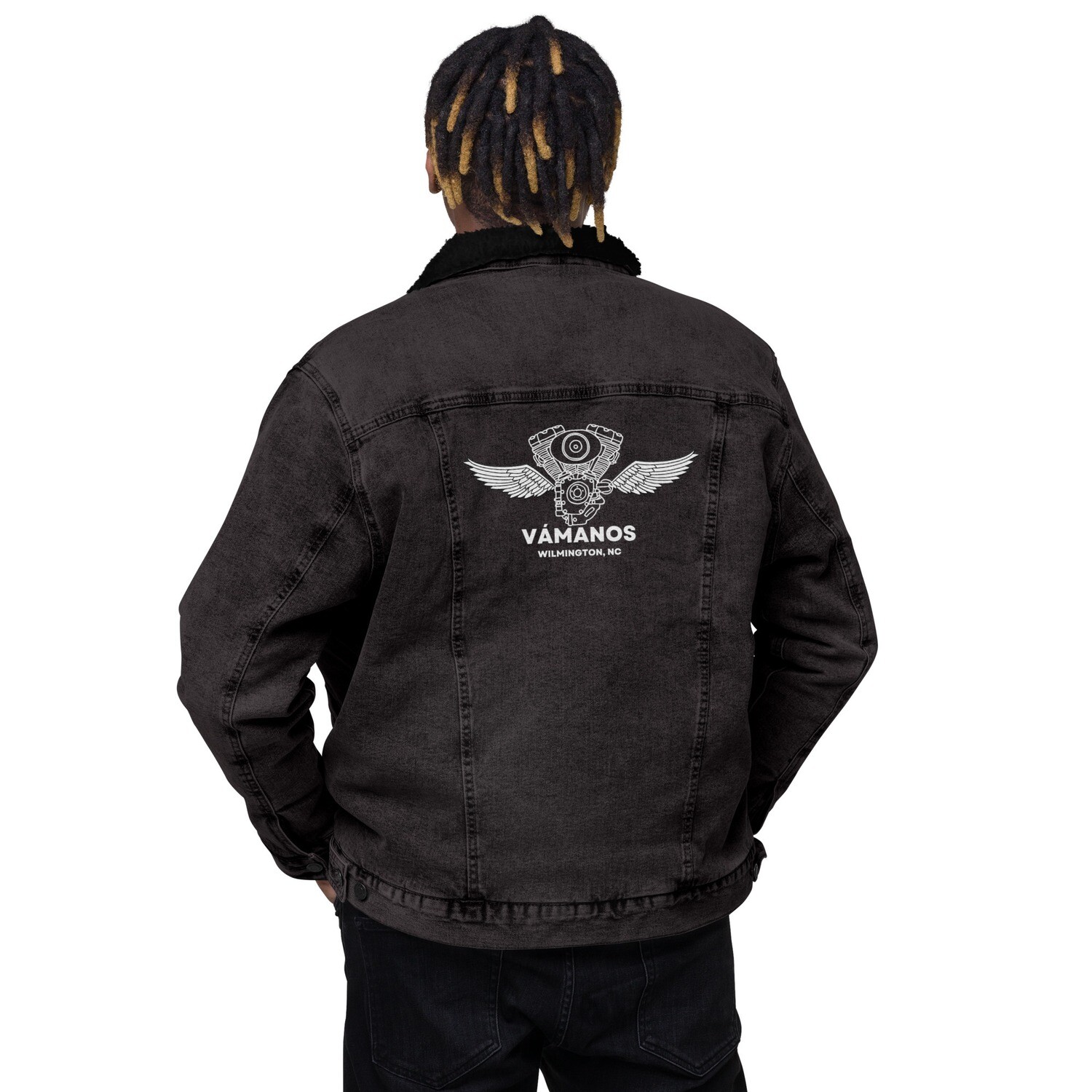 Vamanos Wings - Unisex denim sherpa jacket