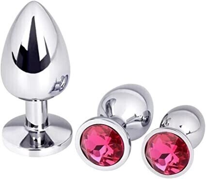 Endless Excitement Stainless Steel 3 Piece Butt Plug Trainer Kit (Beginner Anal Trainer Kit)