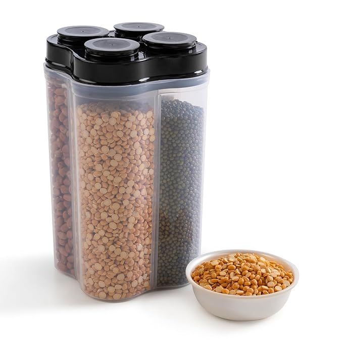 4 Section Kitchen Storage Box Nuts Jar (250ml) Plastic Food Container