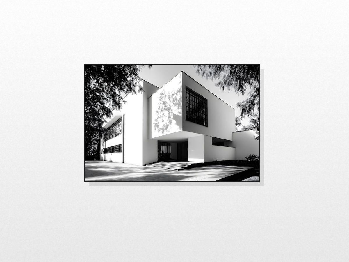Plakat Czarno-Biały Dom - Nowoczesna Grafika Ścienna