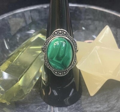 Malachite Copper Ring