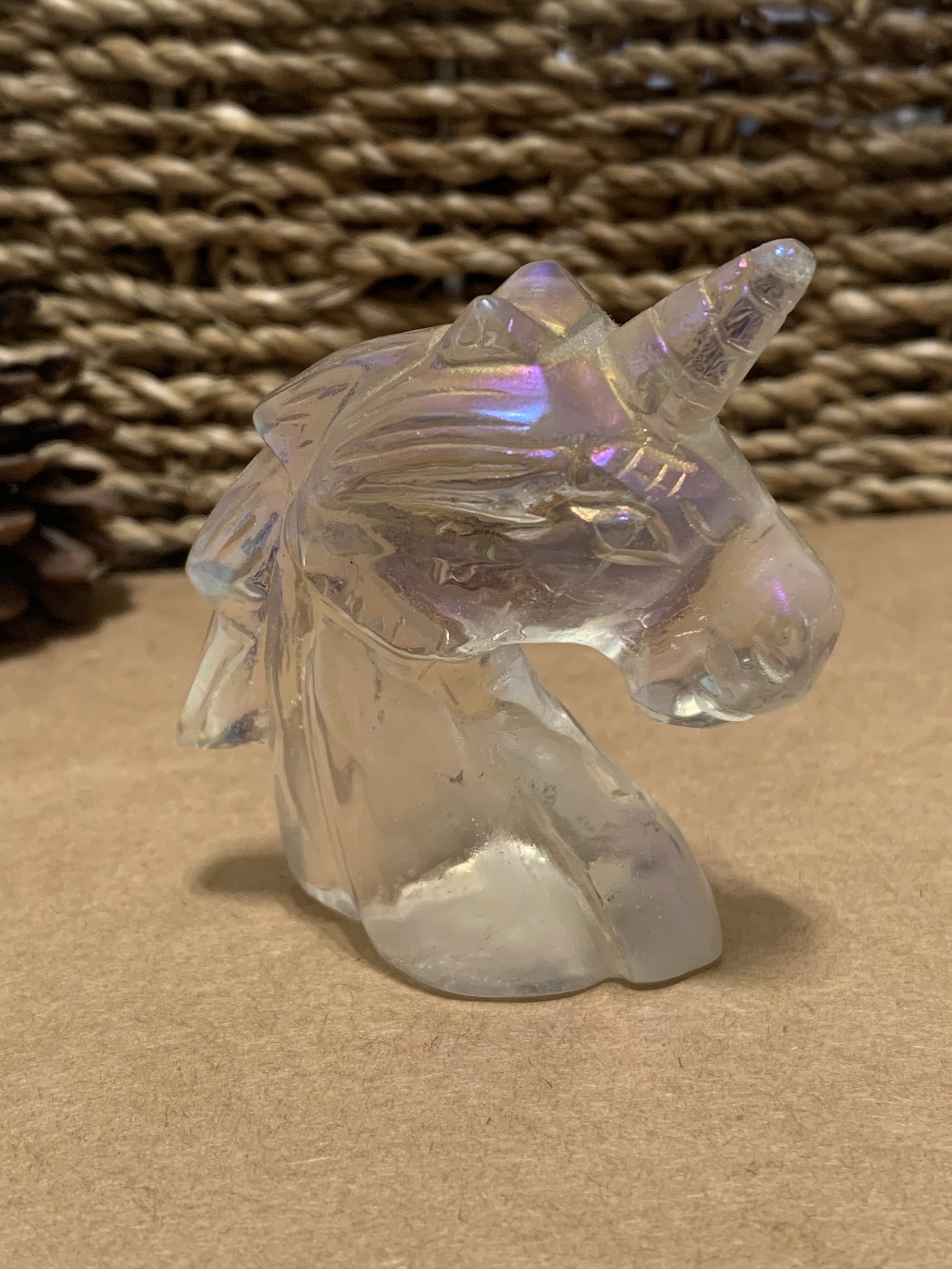 Angel Aura Quartz (Unicorn Carving)