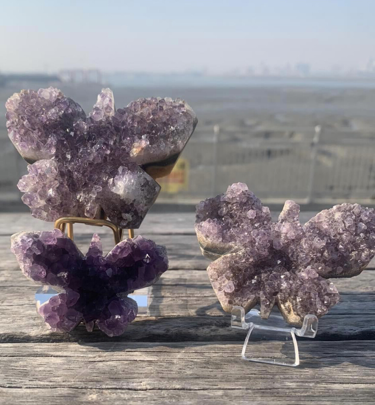 Butterfly Amethyst Carved Cluster