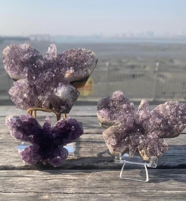 Butterfly Amethyst Carved Cluster
