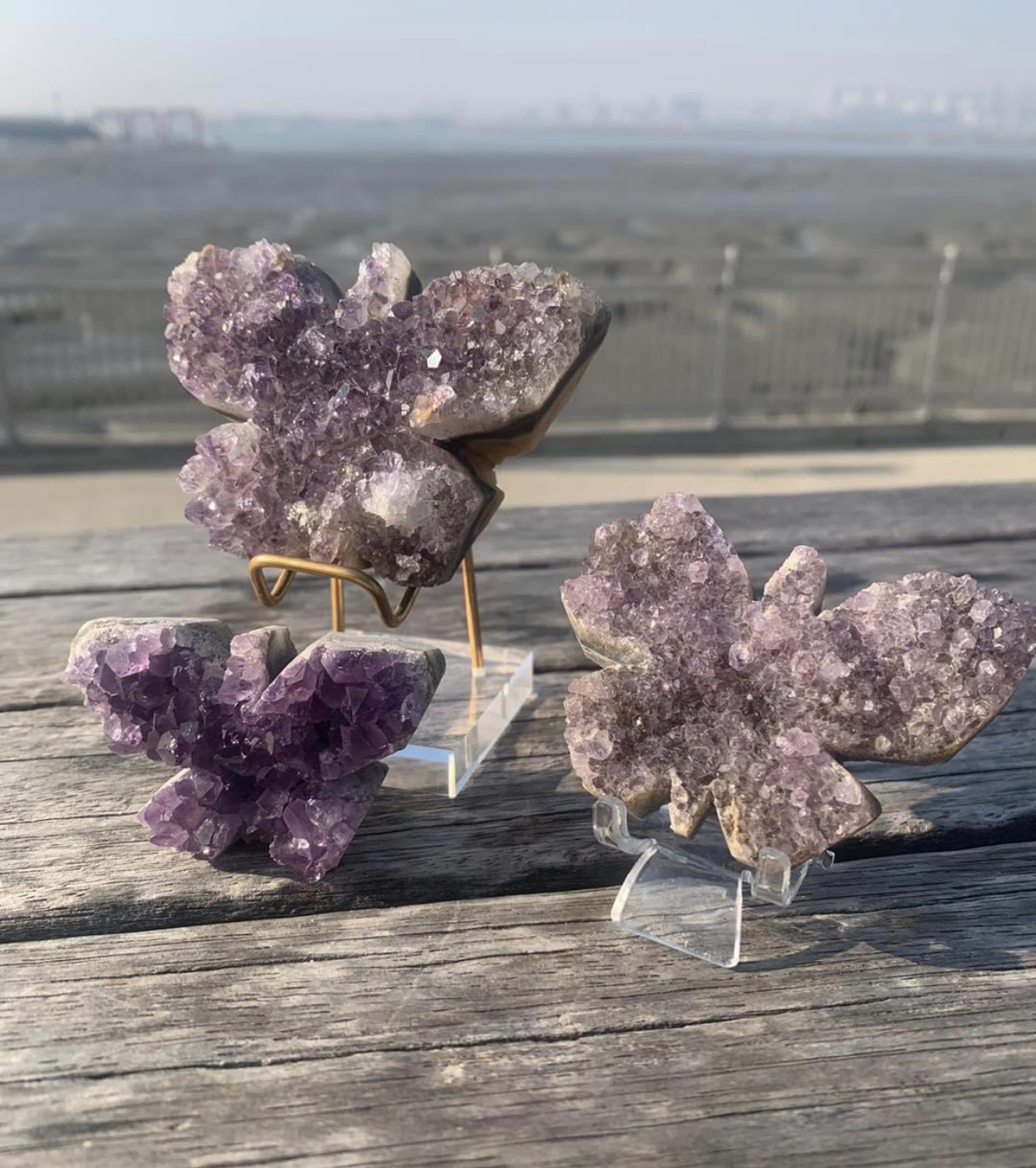 Butterfly Amethyst Carved Cluster