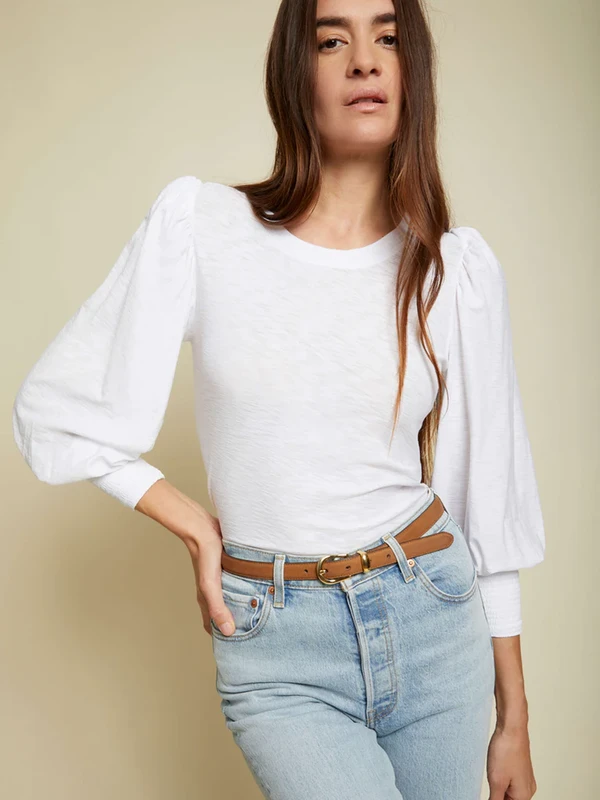 LOREN SMOCKED TEE