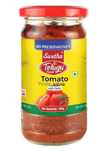 Telugu Tomato Pickle (with Garlic) 300g