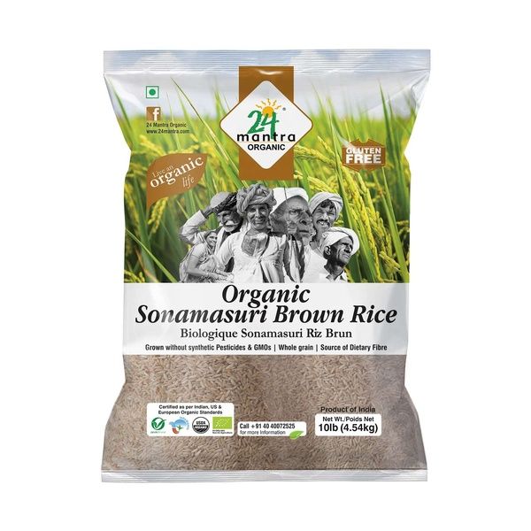 24 Mantra Organic Sonamasuri Brown Rice 10lb