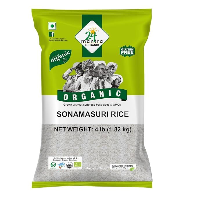 24 Organic Mantra Sonamasuri Rice 4lb