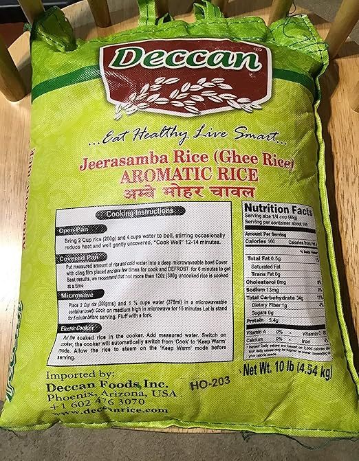 Deccan Jeerasamba Rice (Ghee) 10lb