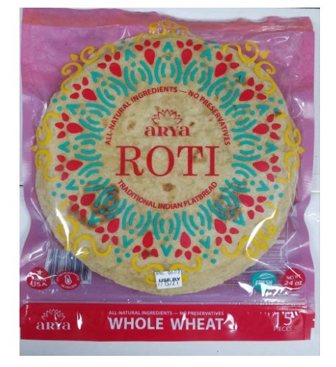 Arya Whole Wheat Roti 15pc