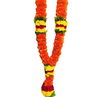 Puja Garland (Marigold or Marigold &amp; Mango leaves)