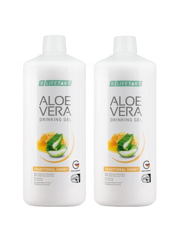 Aloe Vera Drinking Gel Traditional Honey 2000ml Σετ 2 τεμ + ΔΩΡΟ Aloe Vera Fermented Κρέμα-Gel Άμεσης Δράσης