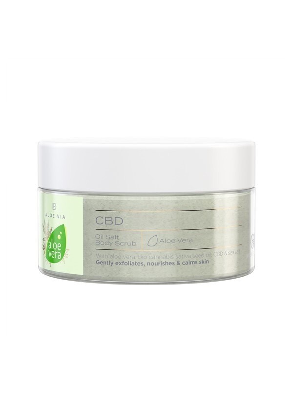 Salt Body Scrub Peeling Σώματος με Aloe Vera, έλαιο σπόρων Sativa, CBD και θαλασσινό αλάτι - Για φυσική και ήπια απολέπιση