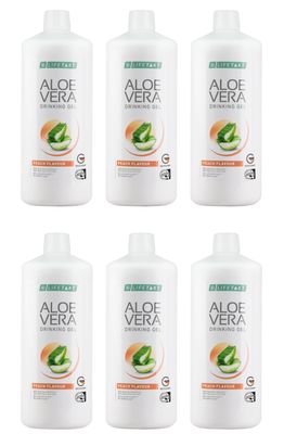 Αloe Vera Drinking Gel Peach Flavour 6000ml Σετ 6τεμ. - Χυμός Αλόη Πόσιμη - Διαβήτης - Ρύθμιση Βάρους