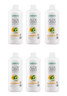 Aloe Vera Drinking Gel Traditional Honey με Μέλι 6000ml Σετ 6 τεμ - Χυμός Αλόη Πόσιμη με μέλι - Ευεξία - Τόνωση
