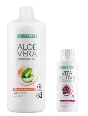 Aloe Vera Drinking Gel Peach &amp; Vita Active Σετ