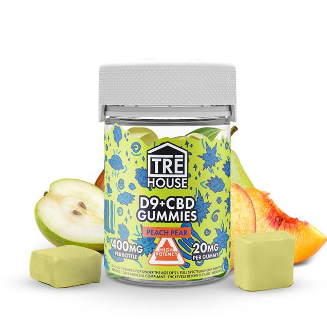 Tre House D9 + CBD Gummy 20ct Peach Pear