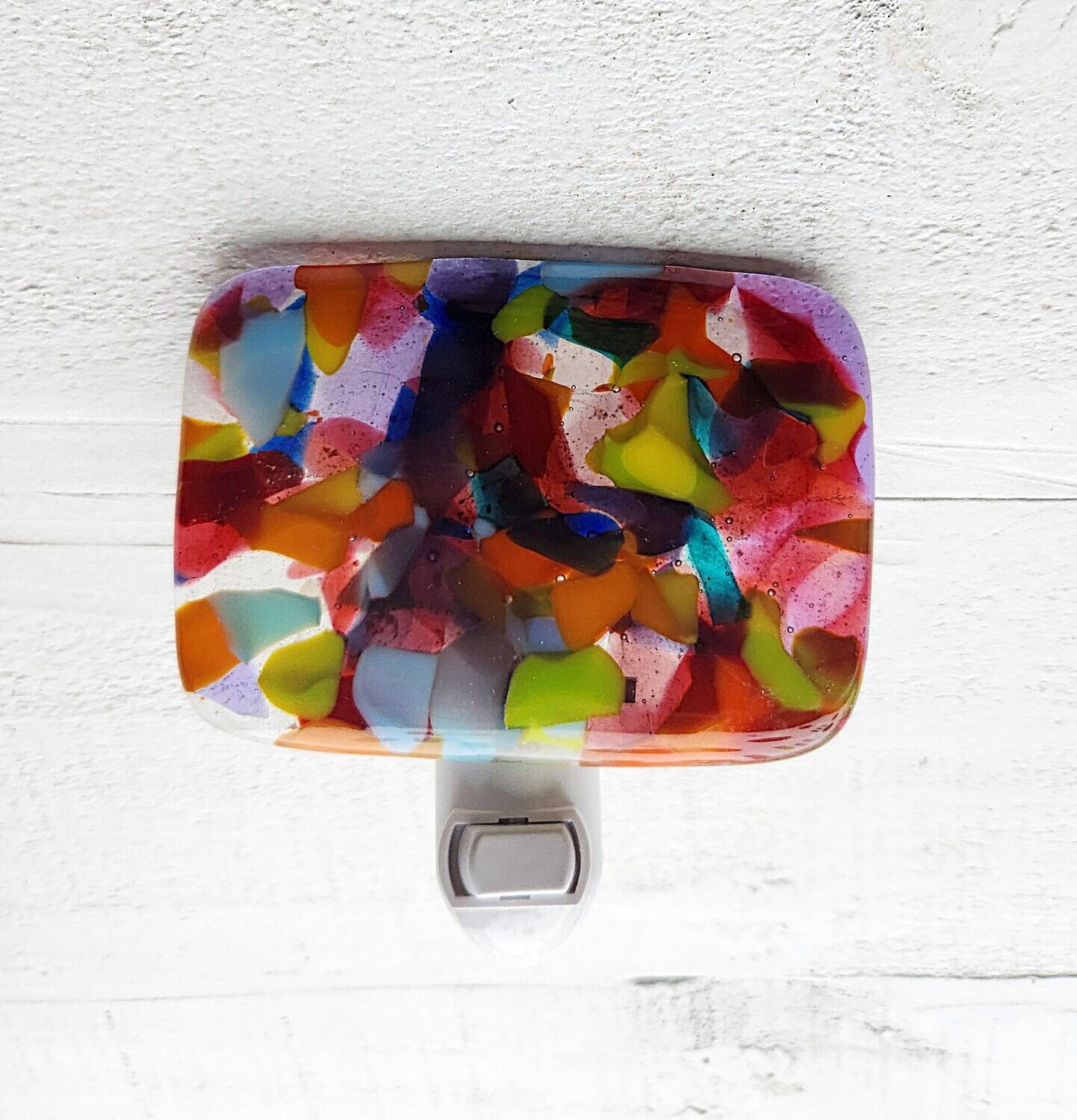 Multicolor Confetti Fused Glass Nightlight