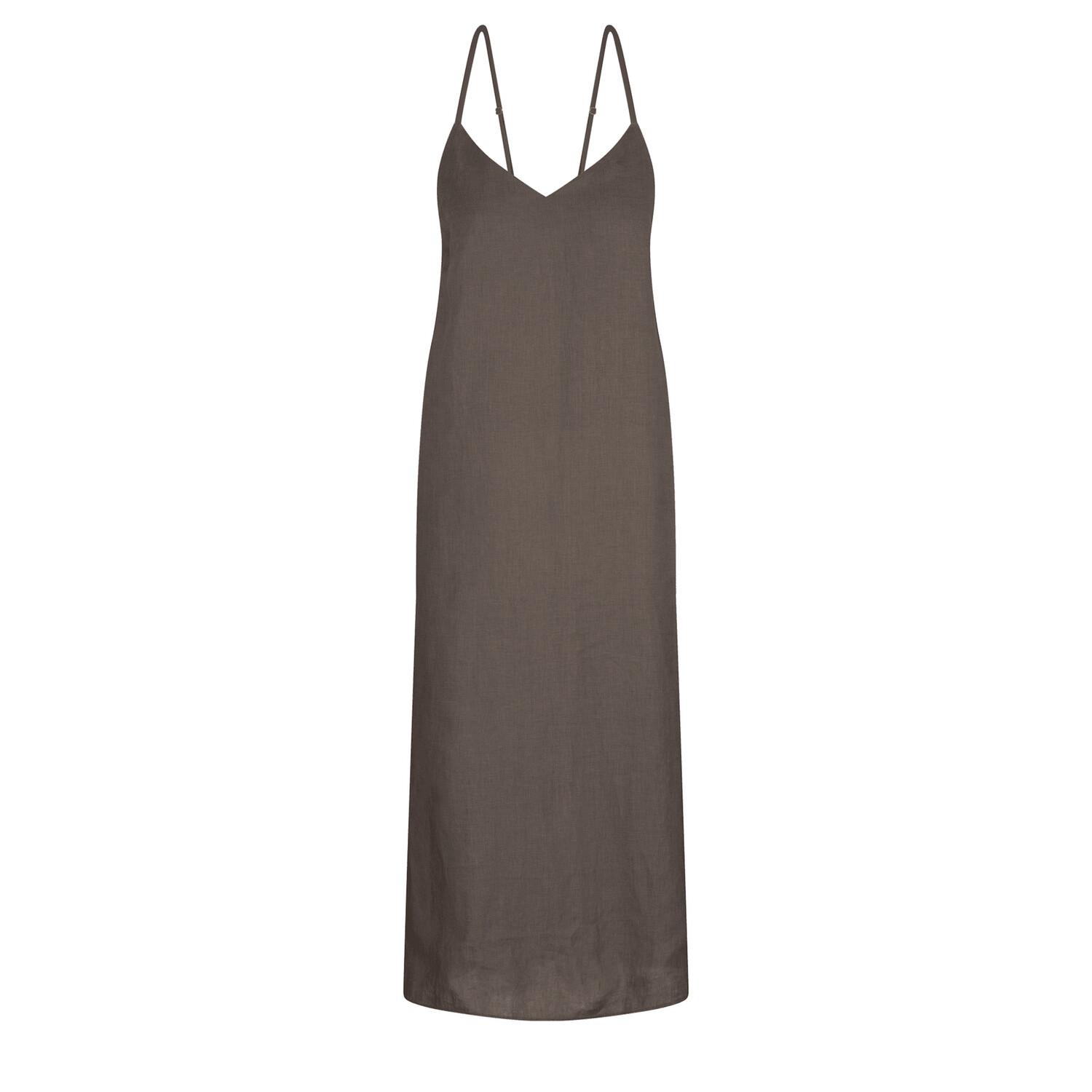 Lily Pilly Sophie Linen Slip Dress in Khaki, Colour: Khaki, Size: L
