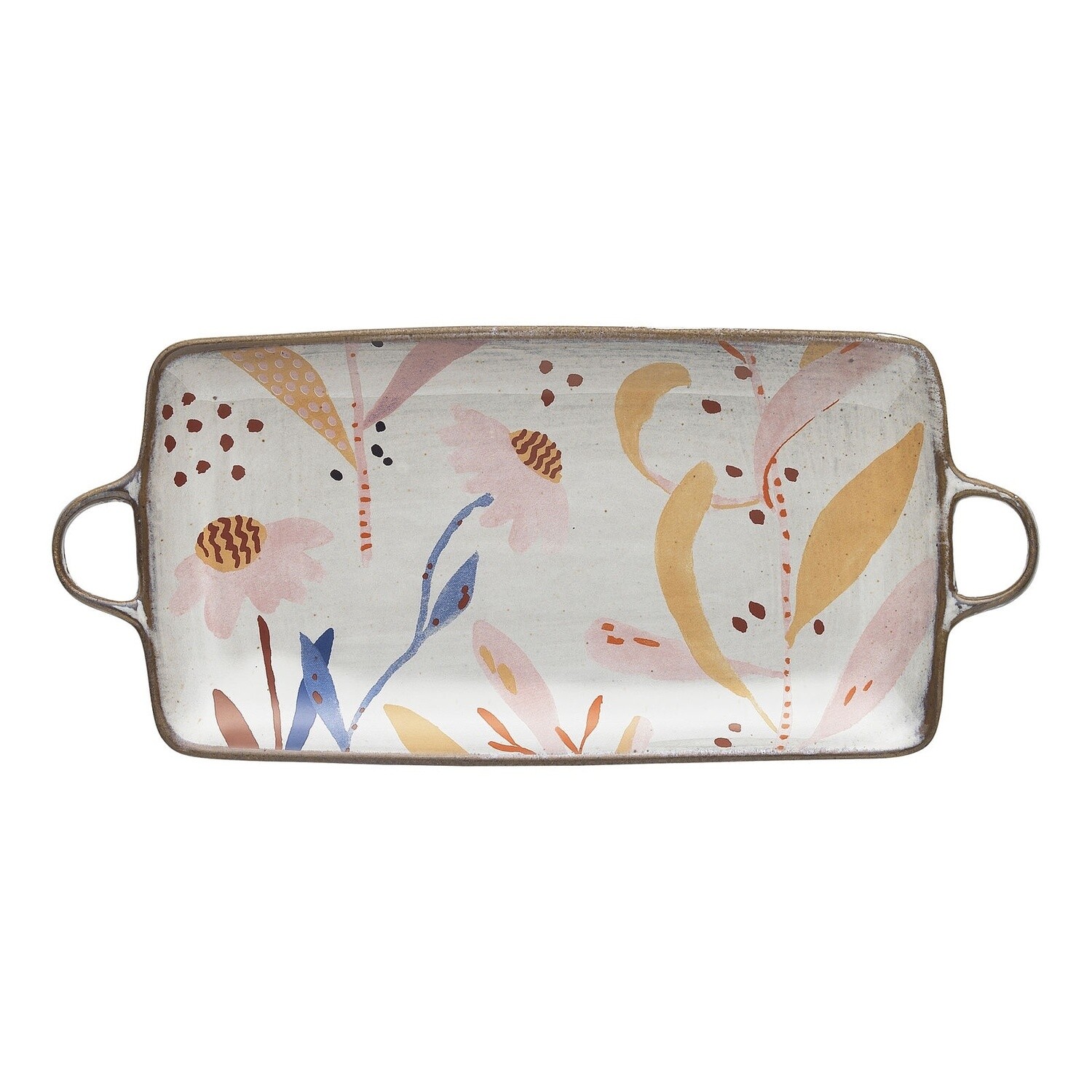 Paper Daisies Round or Square Platter, Size: Rectangle Platter