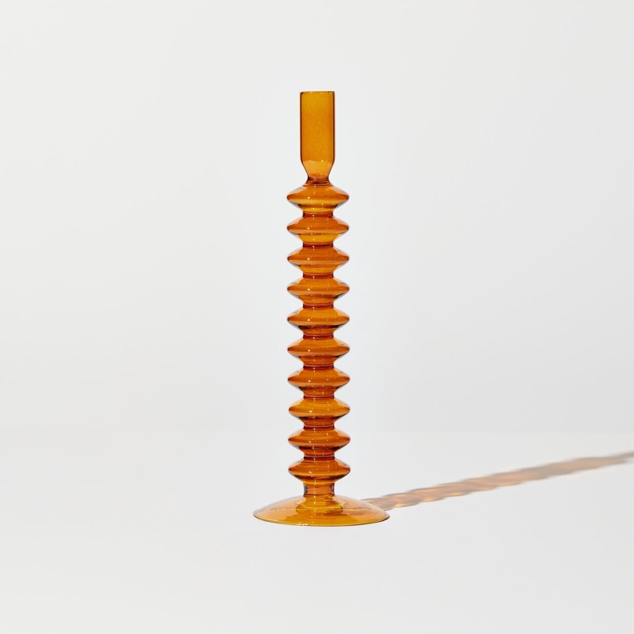 ZigZag Candle Holder in Amber
