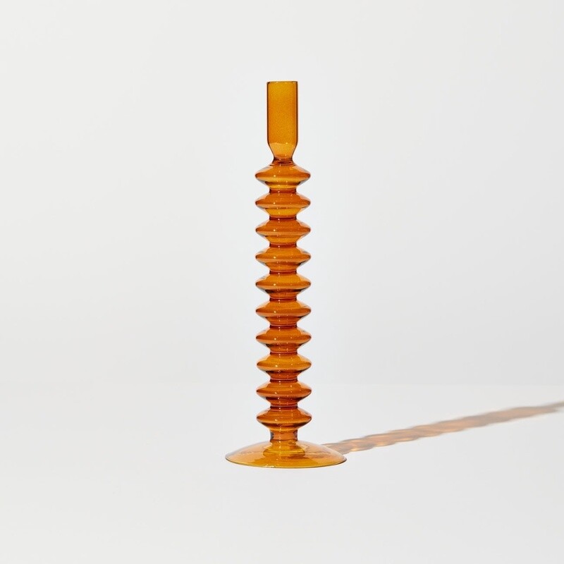 ZigZag Candle Holder in Amber