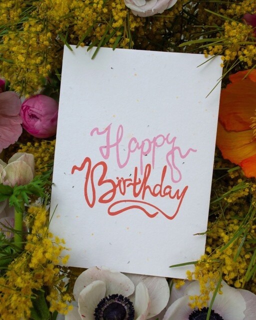 Happy Birthday Gift Card in Pink