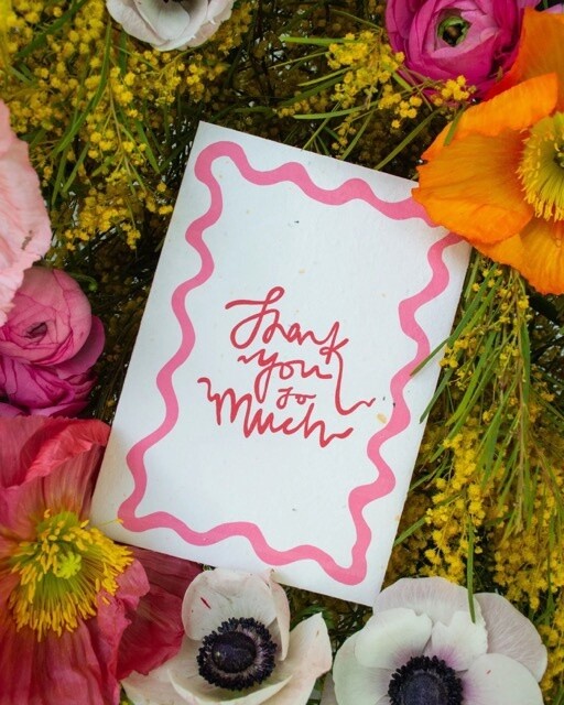 Thank You So Much Greeting Card in Pink