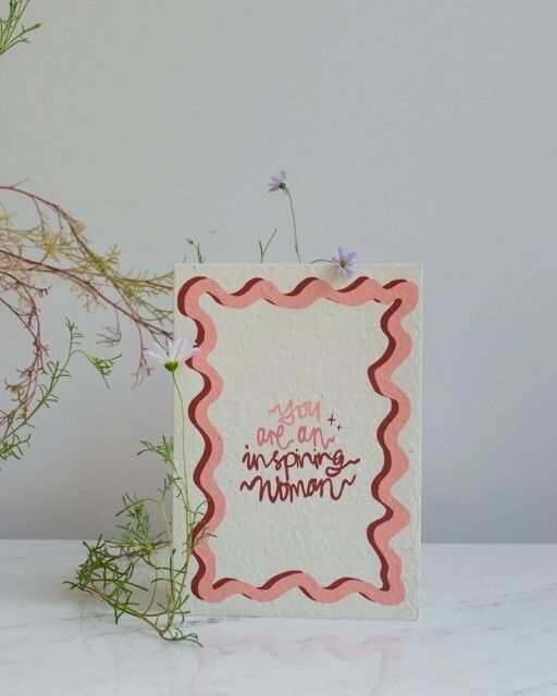 You Are An Inspiring Woman Greeting Card in Pink