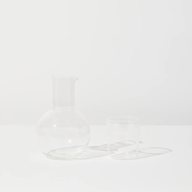 Belly Carafe and Cup in Assorted Colours, Colour: Clear