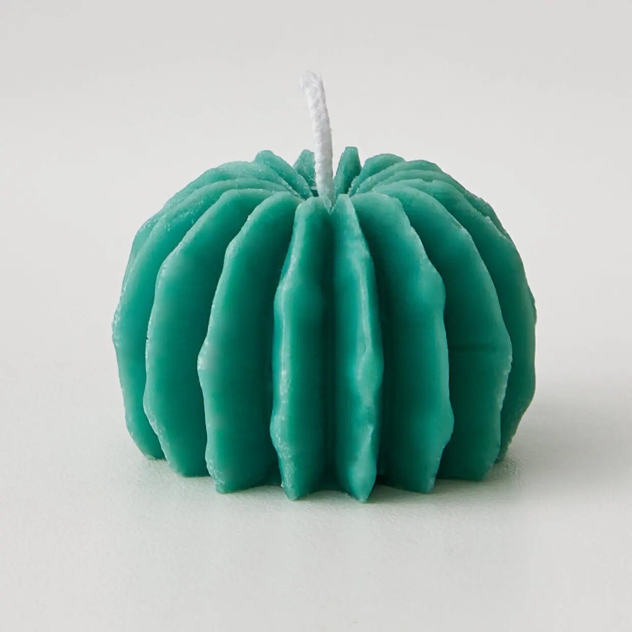 Barrel Cactus Shaped Candle in Dark Green