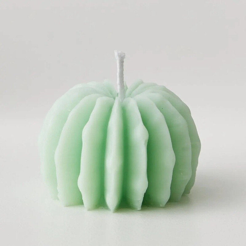 Barrel Cactus Candle in Light Green
