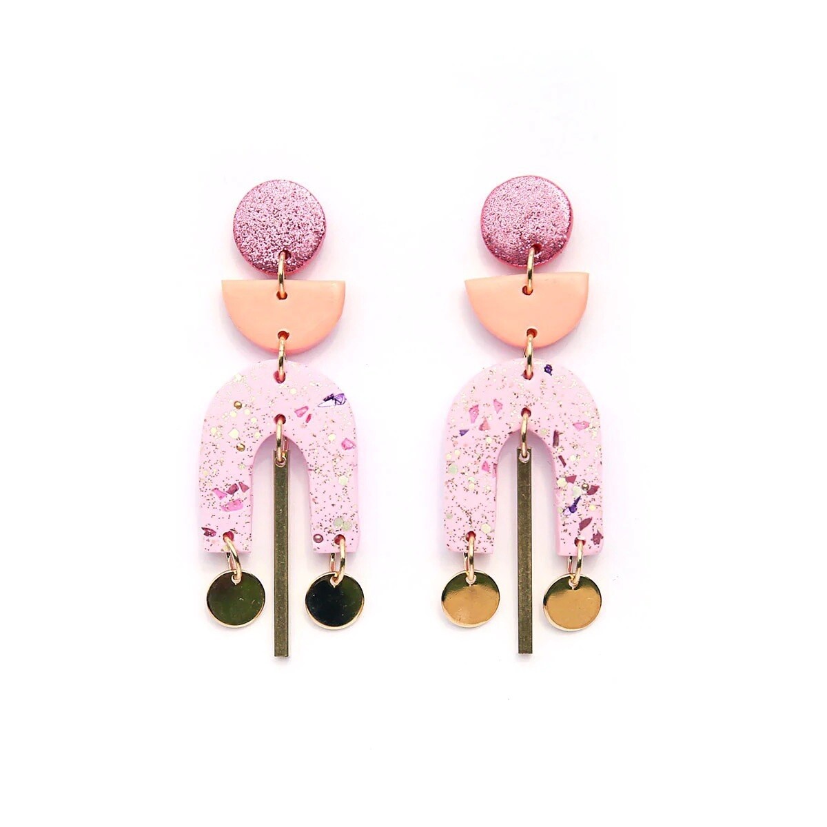 Pink Horseshoe Earrings