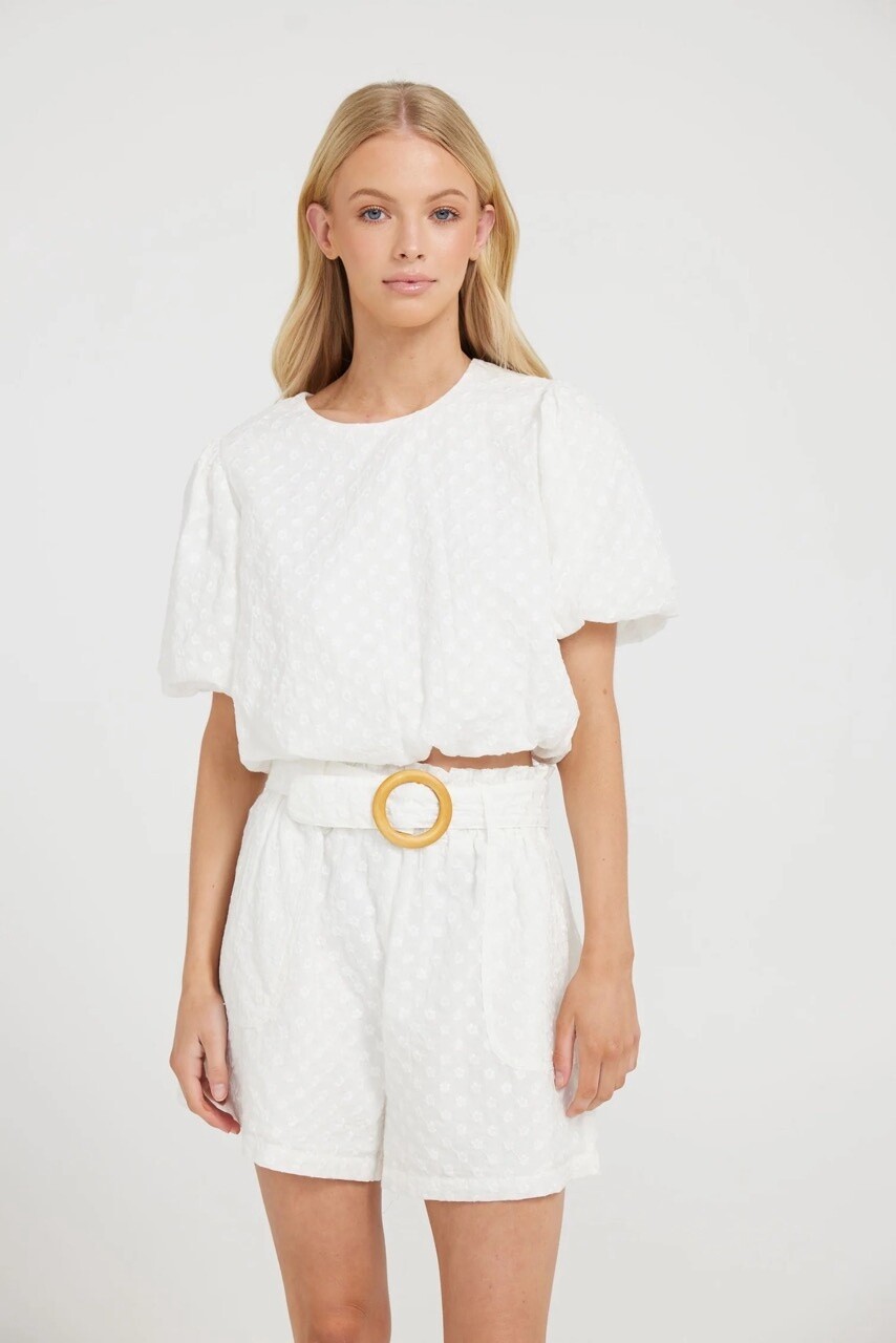 Sofi Top in White Daisy