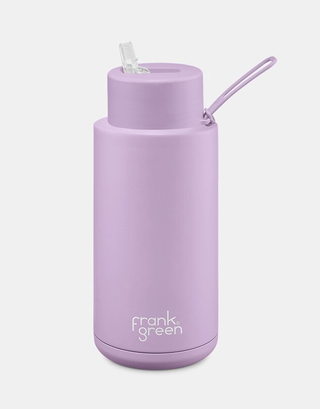 Lilac Haze Ceramic Reusable Bottle with Straw Lid - 34oz / 1000ml