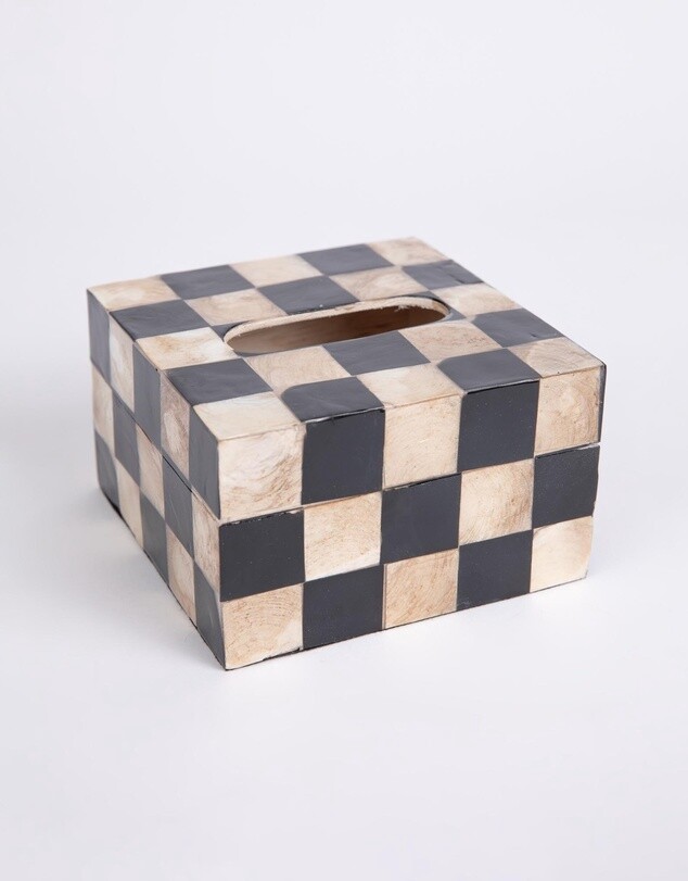 Small Tissue Box Holder in Black &amp; White