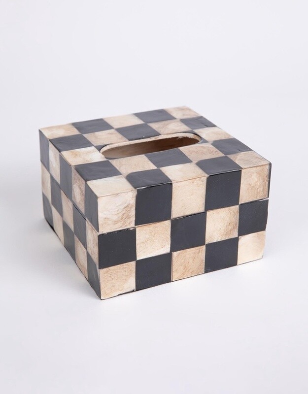 Small Tissue Box Holder in Black &amp; White