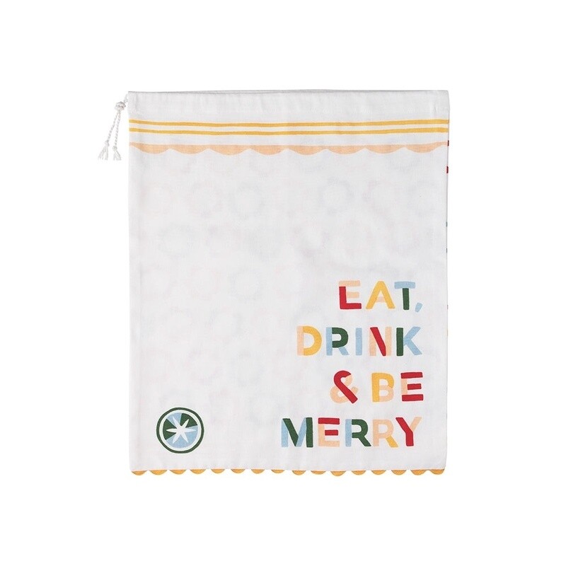 "Eat, Drink &amp; Be Merry" Spirit Gift or Ham Bag