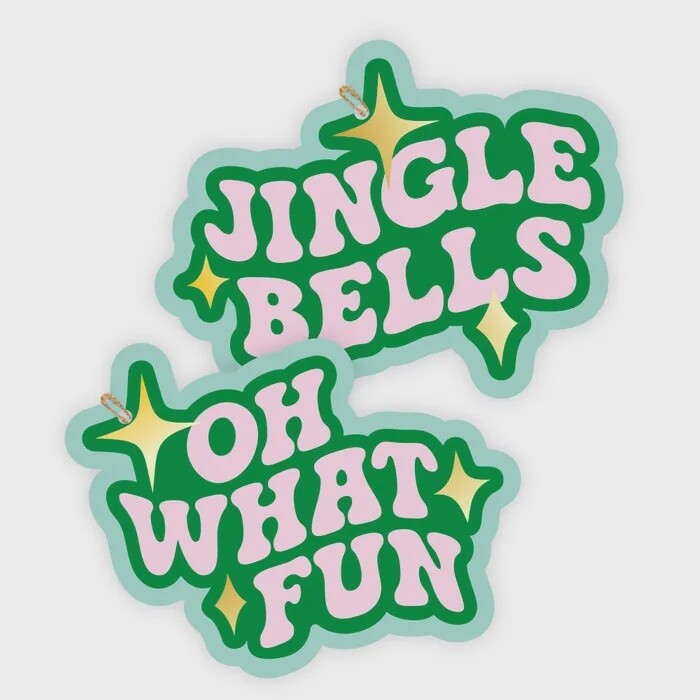 6 pack of Christmas Gift Tags - Pink &amp; Green