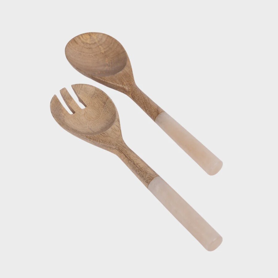 Ivory Resin Salad Servers