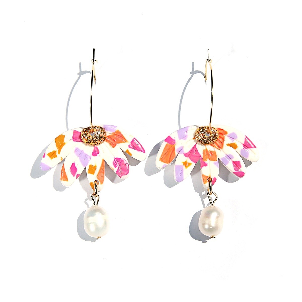 Pink Terrazzo Hoops