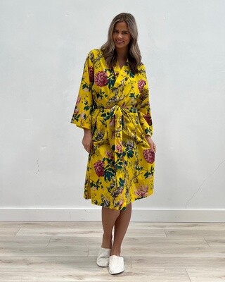 Lakshmi Primrose Yellow Kimono Robe