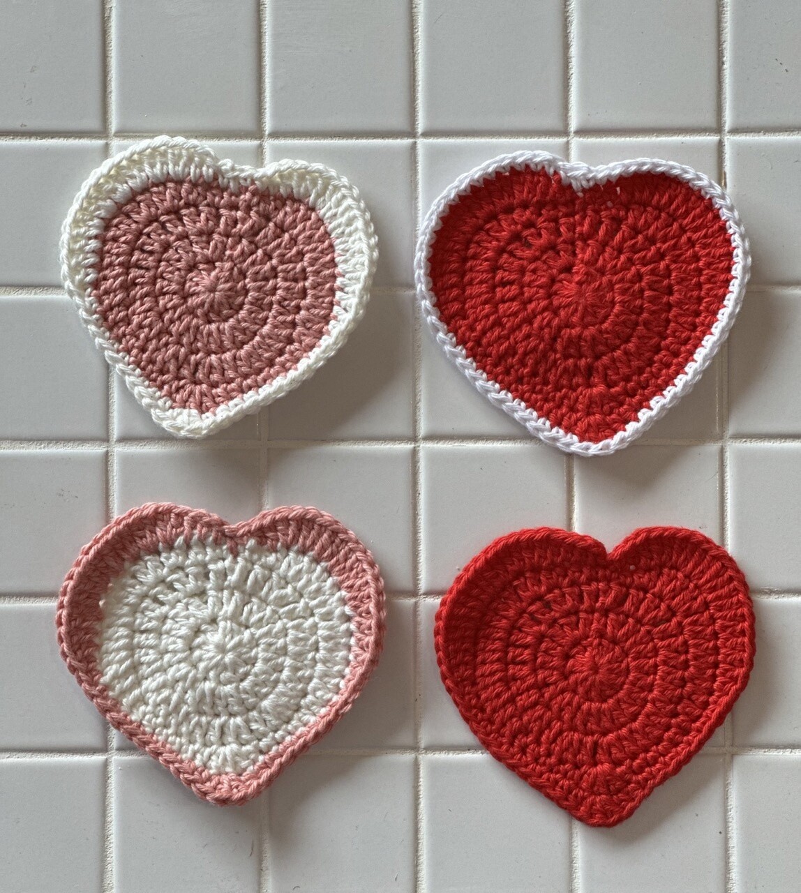 Crochet Heart Coaster