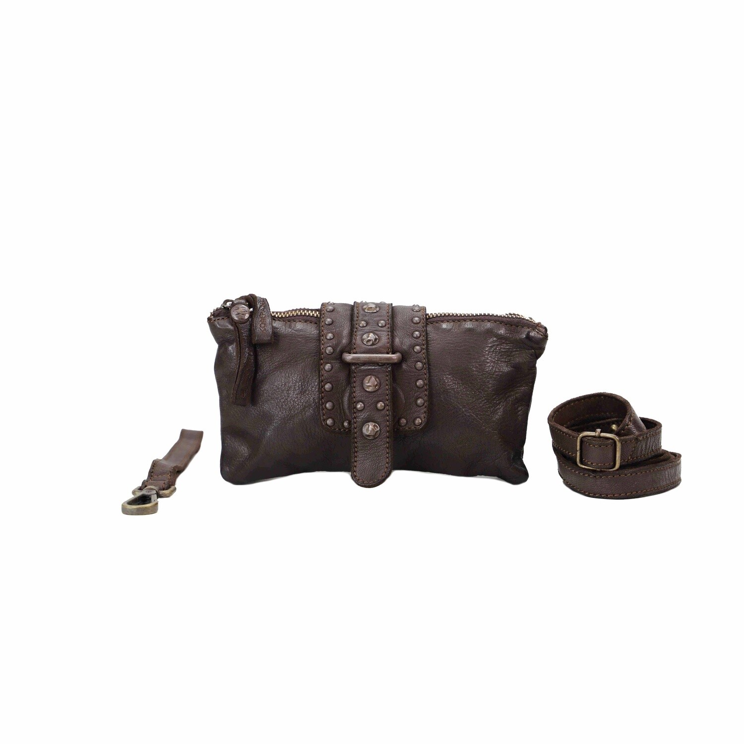 Femi Clutch in Assorted Colours, Colour: Brown