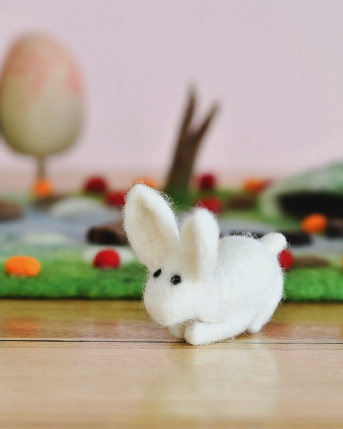 Felt Rabbit Toy in White