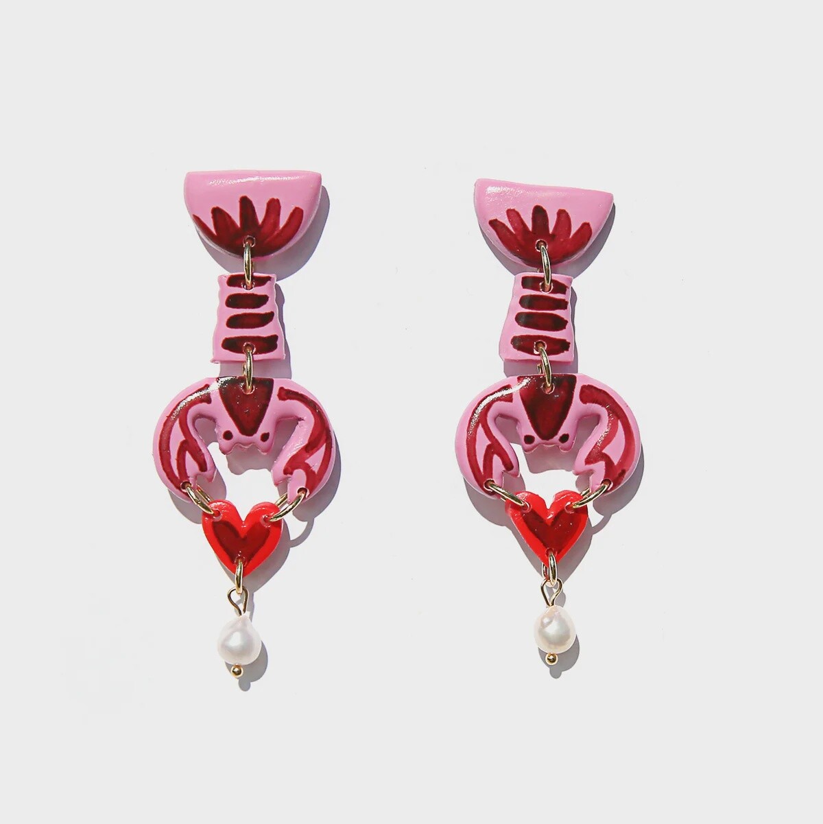 Lobster Heart Earrings