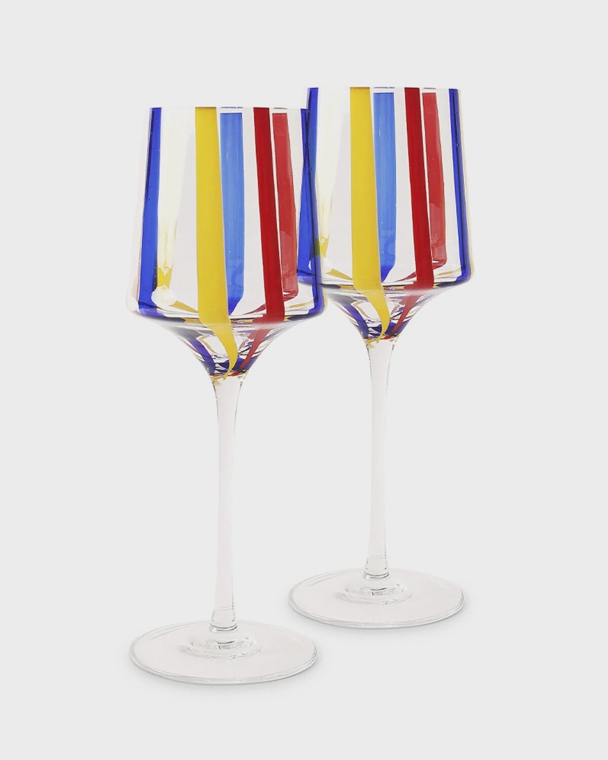 Island Stripe Vino Glassware Set of 2